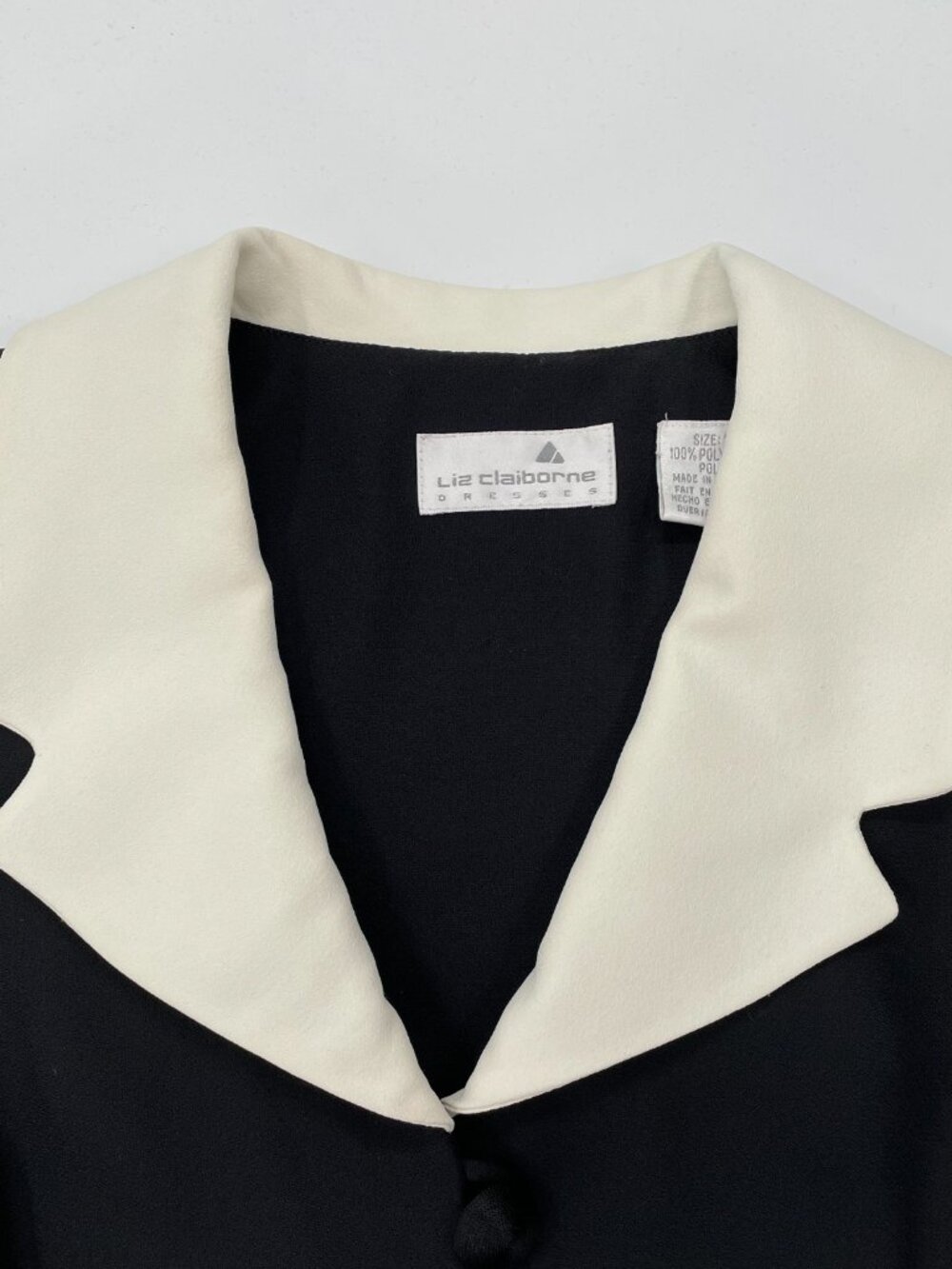 Vintage 90s Liz Claiborne Black Dressy Tuxedo Formal Jumpsuit | Size M/L - Picture 4 of 16